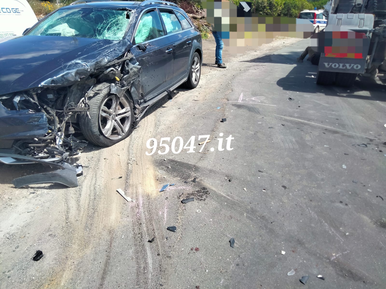 SCONTRO QUESTA MATTINA AUTO CAMION A PONTE BARCA, FERITO UN UOMO