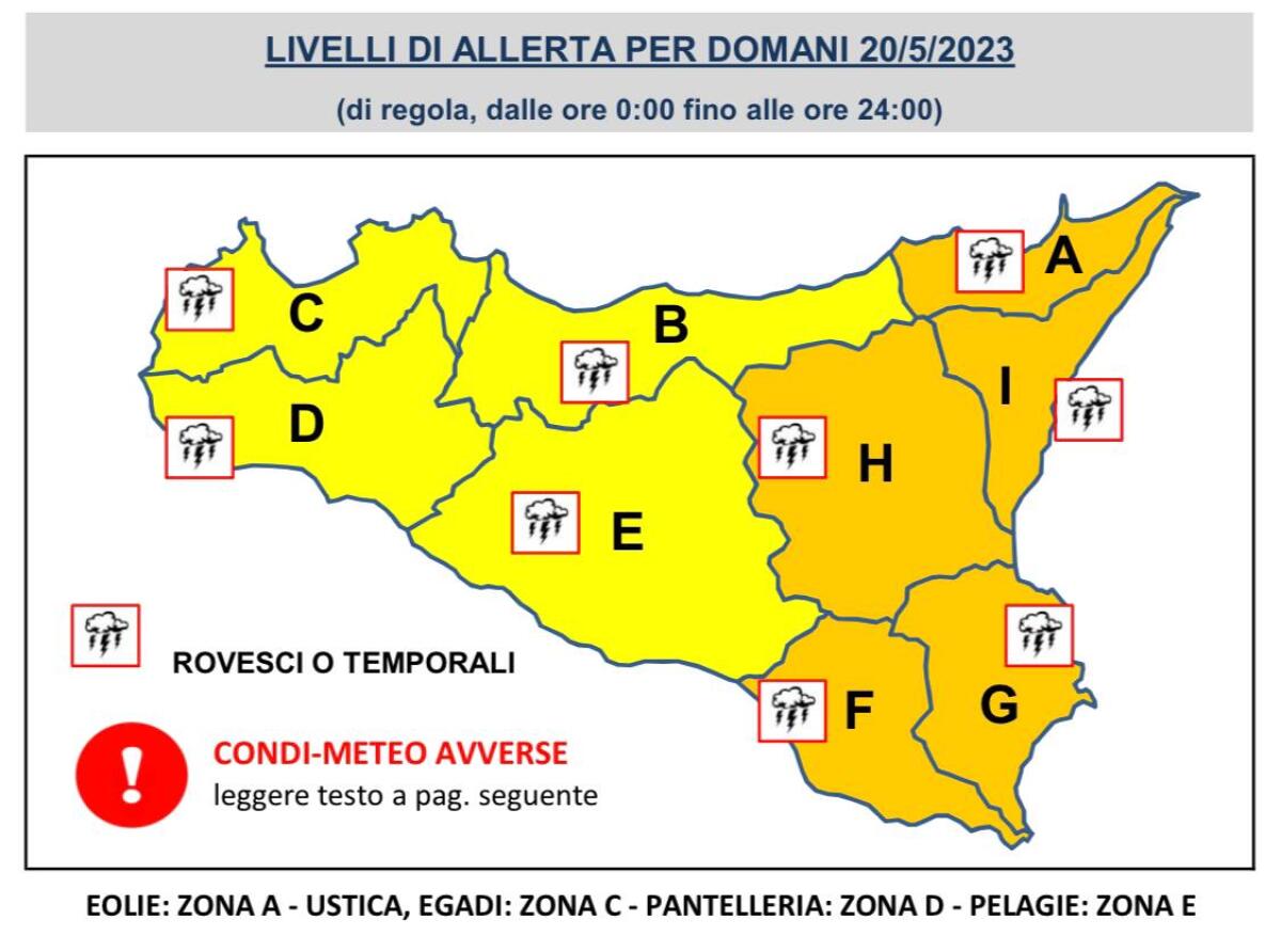 IN ARRIVO LA TEMPESTA "NINO".  DOMANI ALLERTA ARANCIONE IN PROVINCIA DI CATANIA - 
