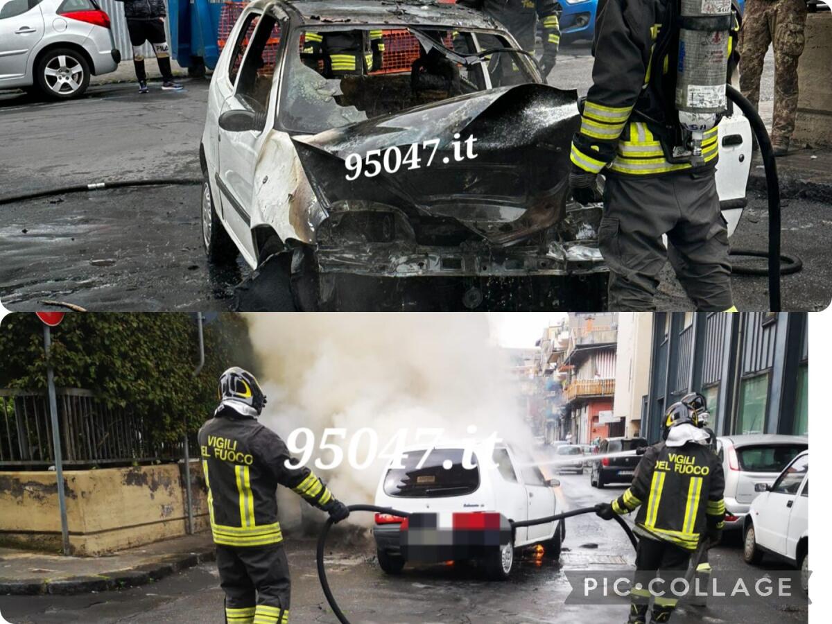 PATERNO’. AUTO IN FIAMME MENTRE PERCORRE LA VIA BELLIA, OCCUPANTI SI METTONO IN SALVO - 