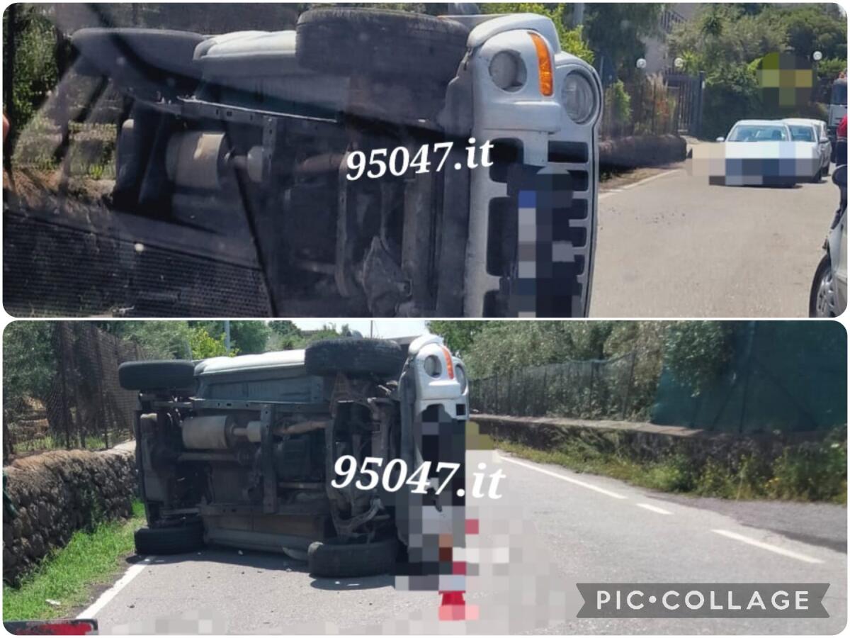 PATERNO'. INCIDENTE STRADALE JEEP SI RIBALTA IN CONTRADA SCALILLI ILLESO CONDUCENTE - 