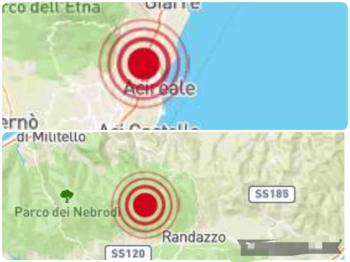 DOPPIA SCOSSA DI TERREMOTO NELLA NOTTE NEL CATANESE,  DI MAGNITIDO 3.6 e 3.2 - 