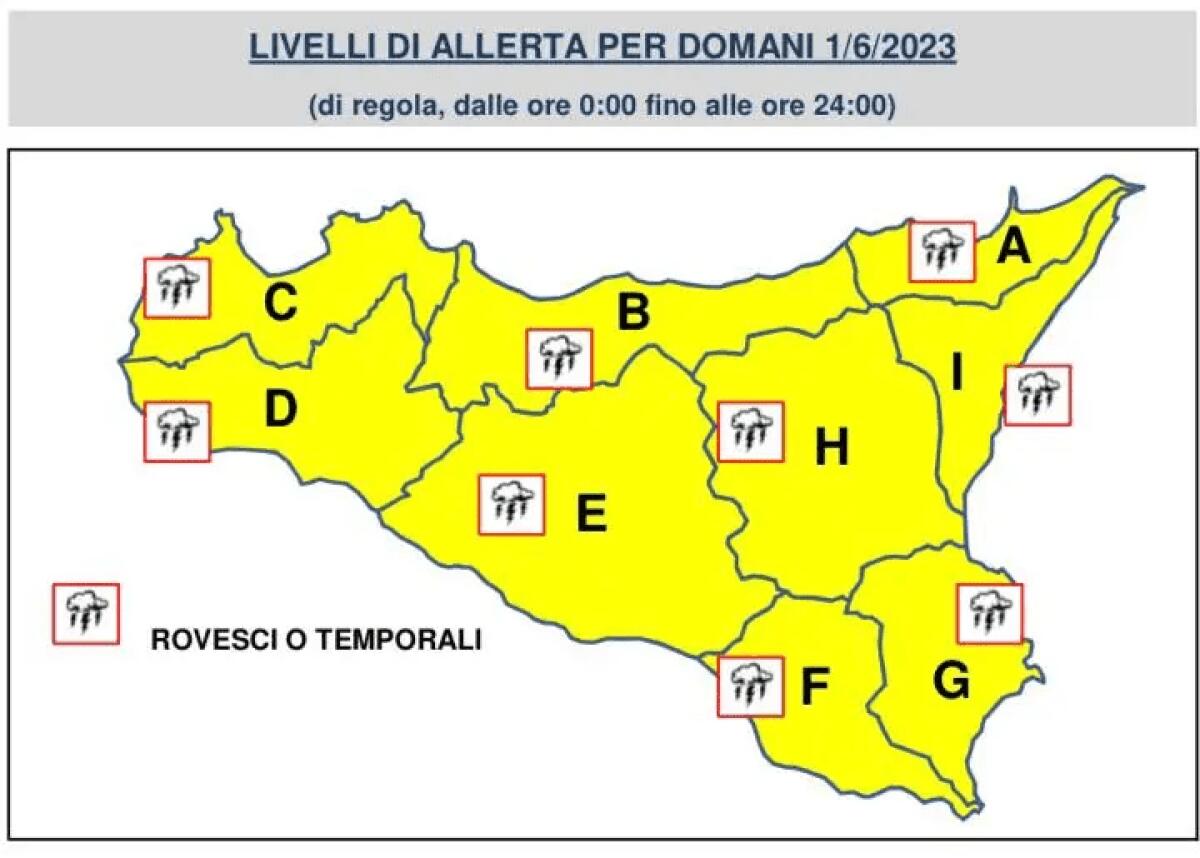 METEO, ALLERTA GIALLA IN TUTTA LA SICILIA: L’AVVISO DELLA PROTEZIONE CIVILE - 