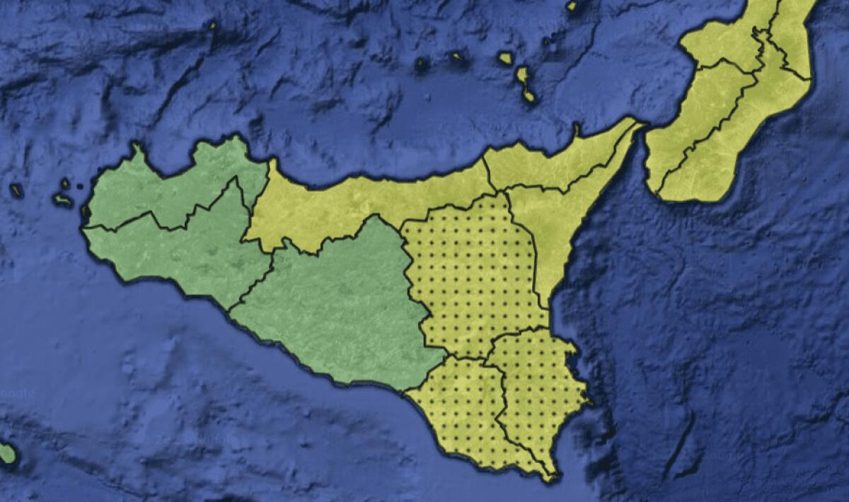 METEO.ALLERTA GIALLA PER LA GIORNATA DI DOMANI NELLA SICILIA CENTRO ORIENTALE - 