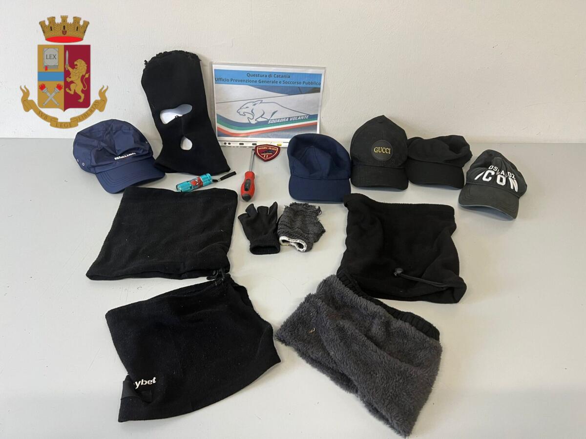 CATANIA. PRONTI ALL’AZIONE CON PASSAMONTAGNA E CAPPELLINI, DENUNCIATI 5 PERSONE - 