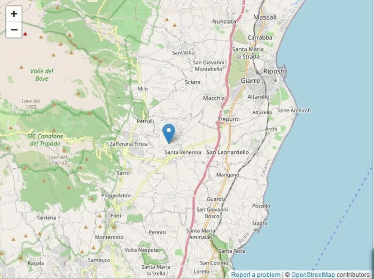 SCOSSA DI TERREMOTO ALLE FALDE DELL’ETNA - 