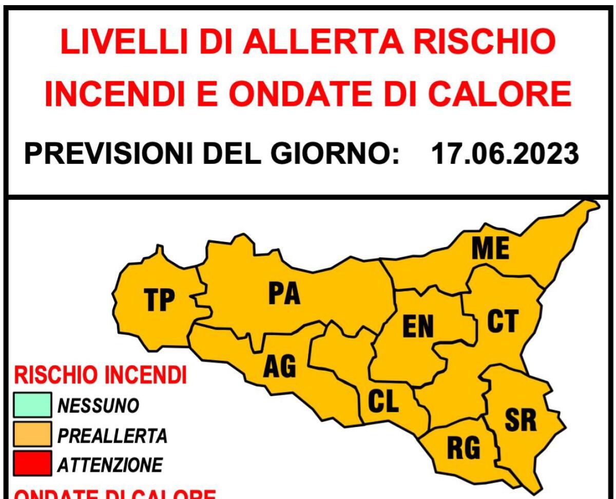 ARRIVA IL CALDO, DOMANI ALLERTA ARANCIONE PER RISCHIO INCENDI IN SICILIA - 