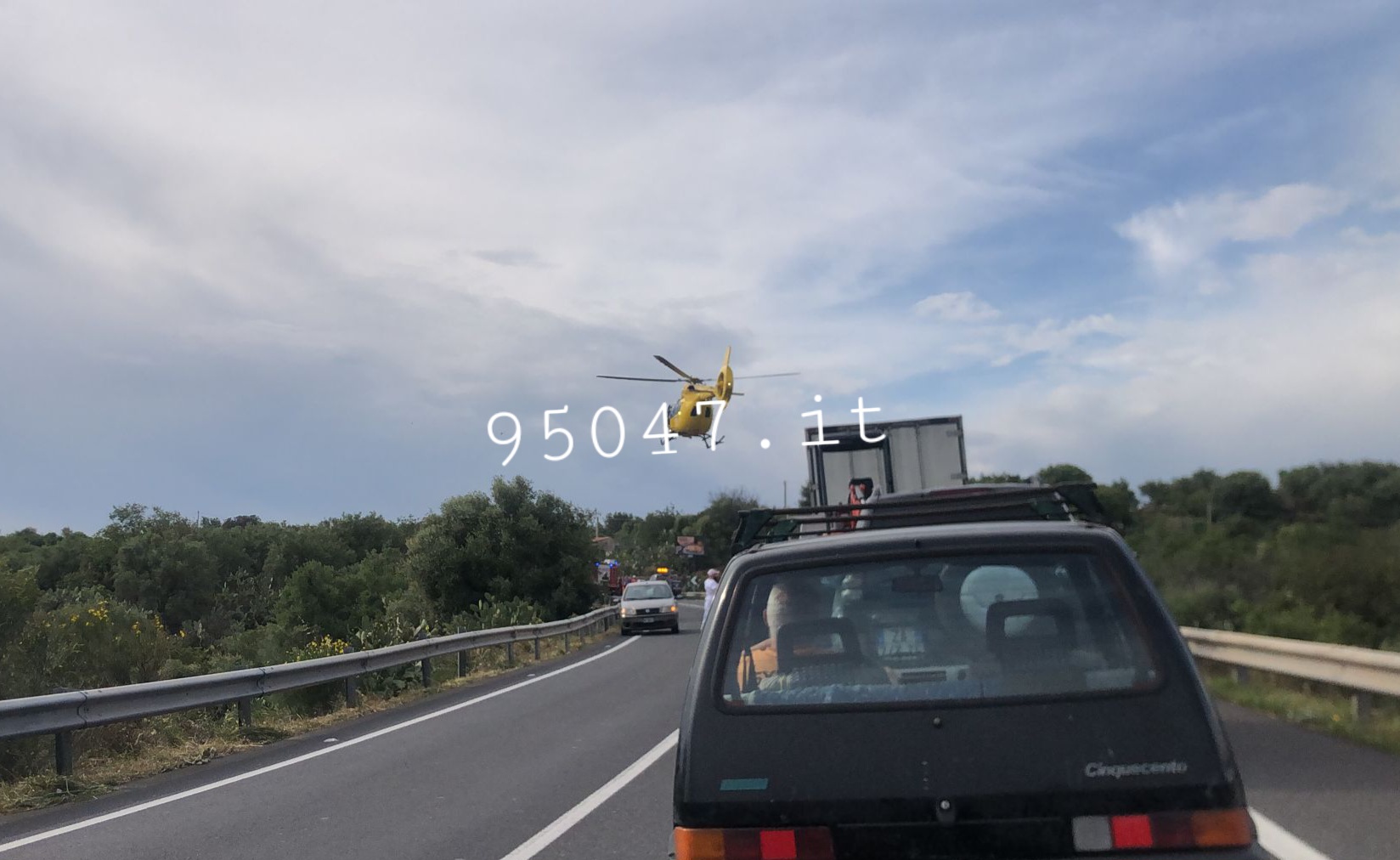 AGGIORNAMENTO. GRAVE INCIDENTE SULLA SS284, DUE FERITI.  UN UOMO  GRAVE, TRASPORTATO IN ELISOCCORSO AL CANNIZZARO