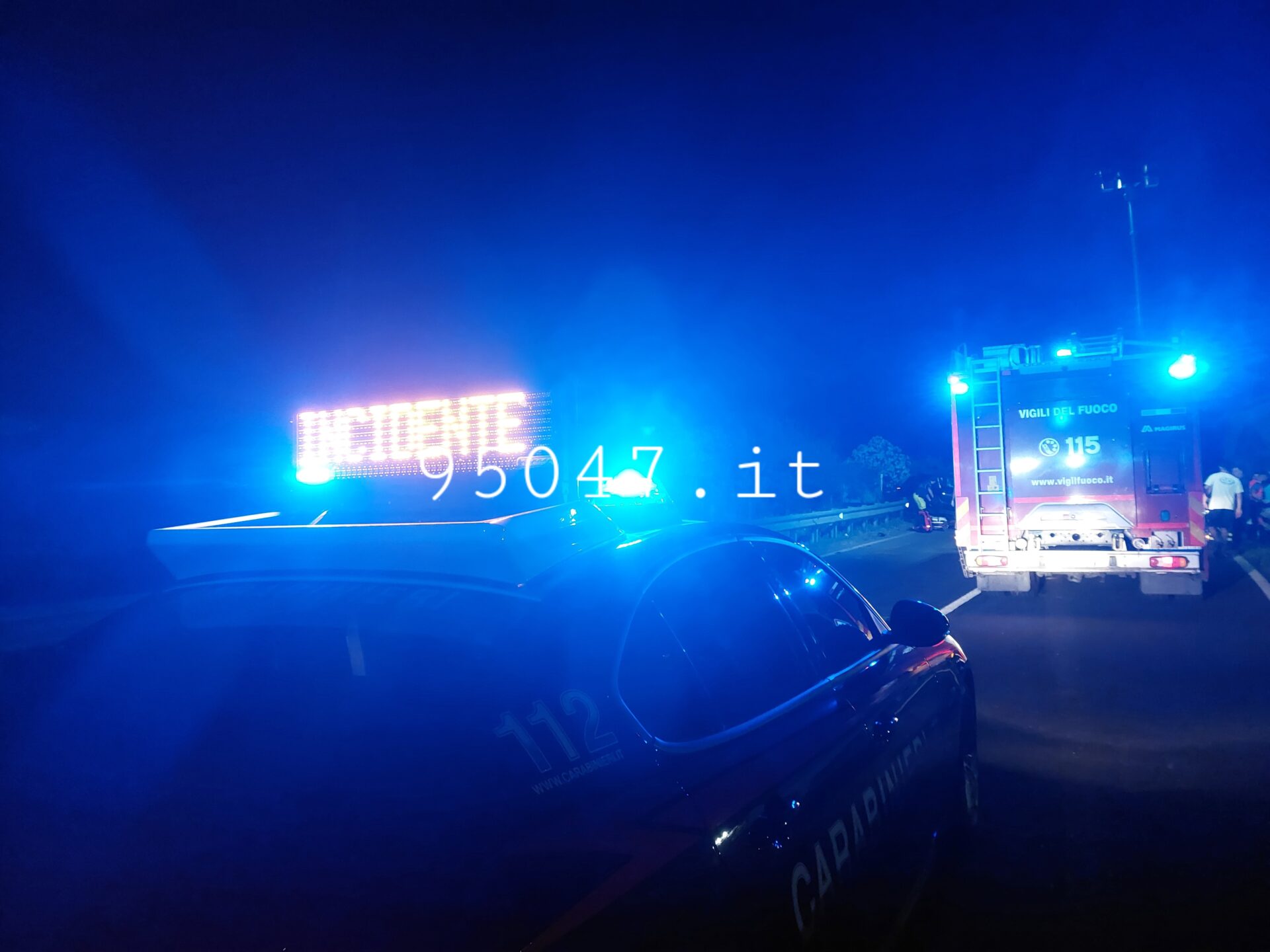 GRAVE INCIDENTE A SCHETTINO NELLA VECCHIA SS121, SOCCORSI SUL POSTO