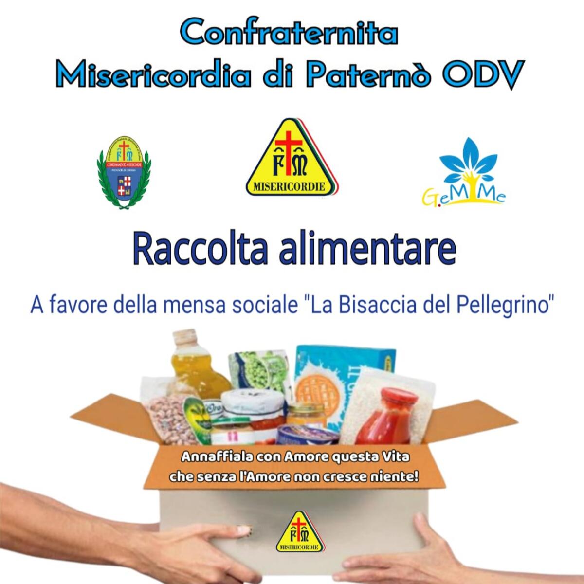 OGGI  COLLETTA ALIMENTARE DELLA MISERICORDIA DI PATERNÒ - 