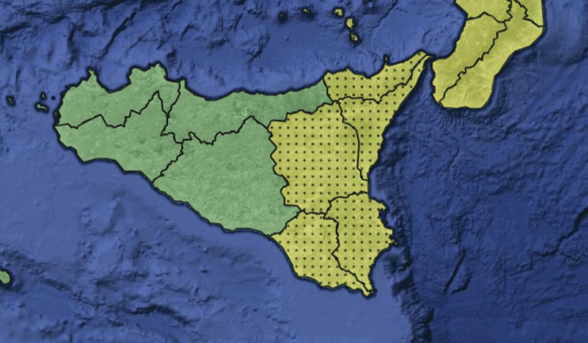 MALTEMPO, ALLERTA GIALLA NELLA SICILIA ORIENTALE PER LUNEDI 21 AGOSTO 2023 - 