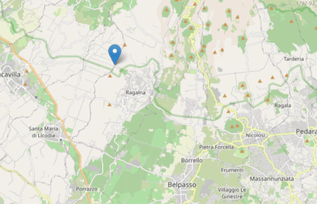 DUE MICRO SCOSSE DI TERREMOTO REGISTRATE OGGI A RAGALNA: MAGNITUDO 2.3 E 2.1 - 