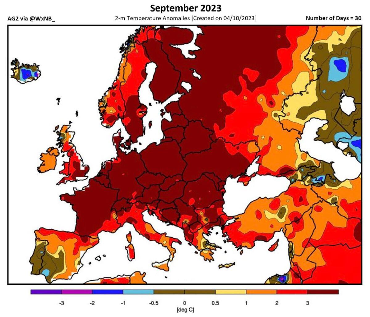 IL SETTEMBRE 2023 SARÀ RICORDATO COME IL SETTEMBRE PIÙ CALDO MAI REGISTRATO IN EUROPA. - 