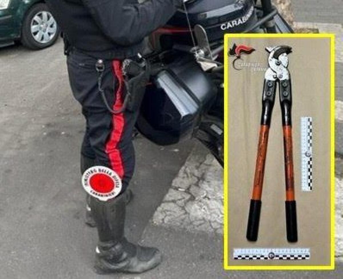 CATANIA. BECCATO CON UNA CESOIA A TAGLIARE LA CATENA DA UNA BICI: ARRESTATO DAI CARABINIERI UN 40ENNE - 
