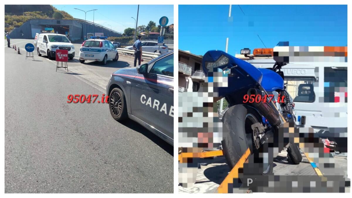 BRONTE. SCONTRO AUTO MOTO, FERITO CENTAURO PATERNESE - 