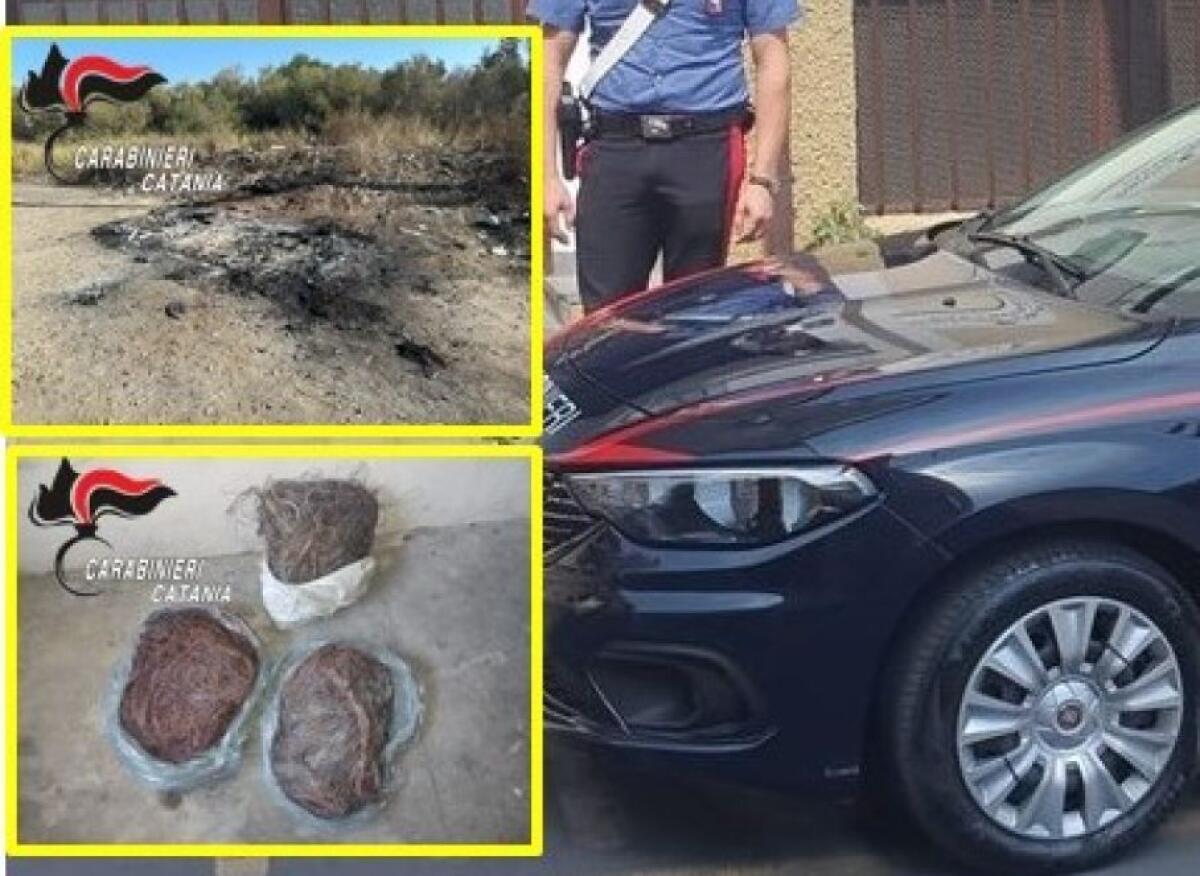 MISTERBIANCO. BRUCIA 50 CHILI DI MATASSE DI RAME IN CAMPAGNA, ARRESTATO UN 38ENNEMISTERBIANCO. - 