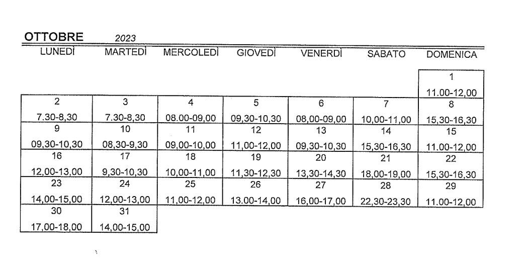 IL CALENDARIO AUTOVELOX DEL MESE DI OTTOBRE SULLA SS121 A  MISTERBIANCO