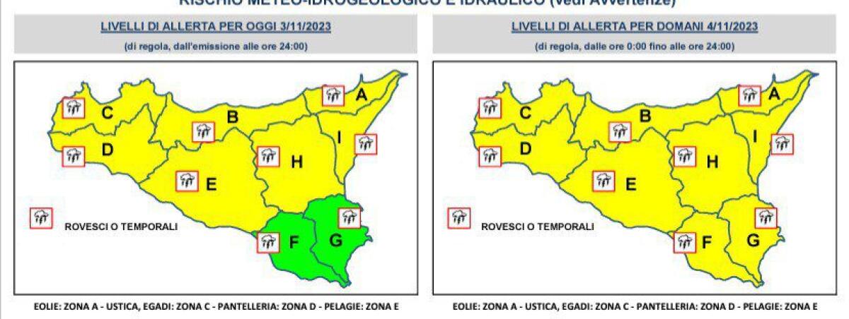 METEO. DOMANI ALLERTA GIALLA IN TUTTA LA SICILIA - 
