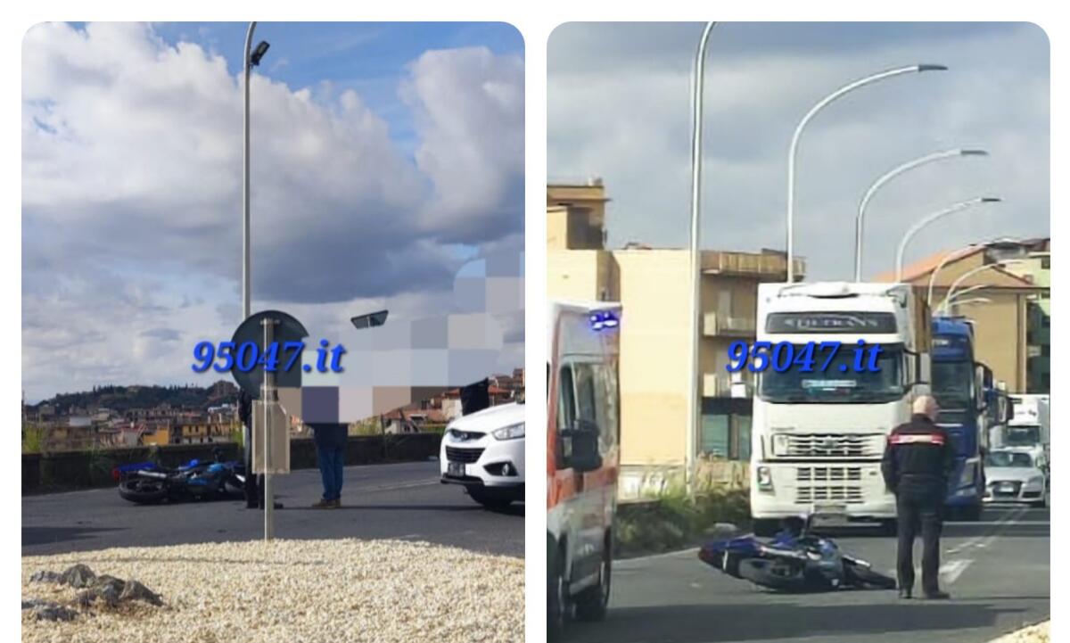 INCIDENTE ALLA ROTONDA DEL CORSO ITALIA. SCONTRO MOTO-AUTO, FERITO CENTAURO - 