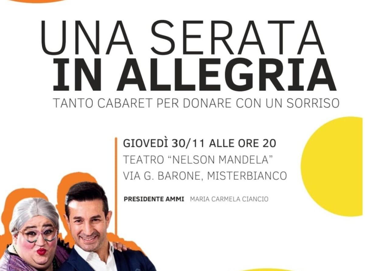 AMMI DI PATERNÒ PRESENTA: UNA SERATA DI GENEROSITÀ E ALLEGRIA CON CACCAMO E DISTEFANO A MISTERBIANCO" - 