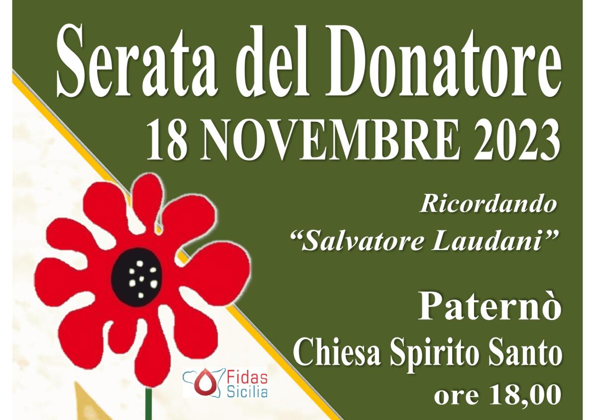 OGGI SERATA SPECIALE DEL GRUPPO DONATORI VOLONTARI SANGUE DI PATERNÒ - 