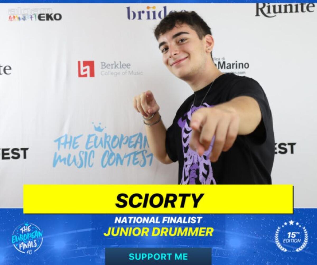 IL GIOVANE "SCIORTY" BATTERISTA PATERNESE FINALISTA ALL’ EUROPEAN TOUR MUSIC FEST - 