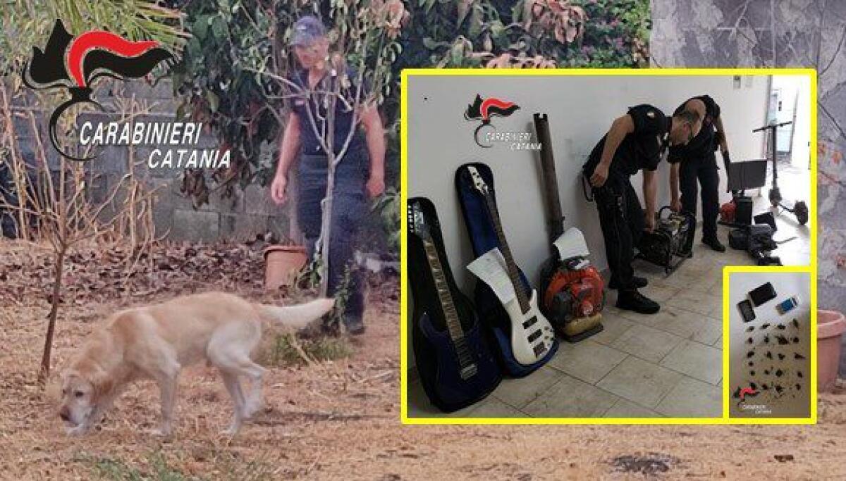 ZAFFERANA ETNEA . SI DISFA DELLA SOSTANZA STUPEFACENTE NEL BAGNO MA I CARABINIERI RECUPERANO DROGA E MERCE RUBATA: ARRESTATO - 