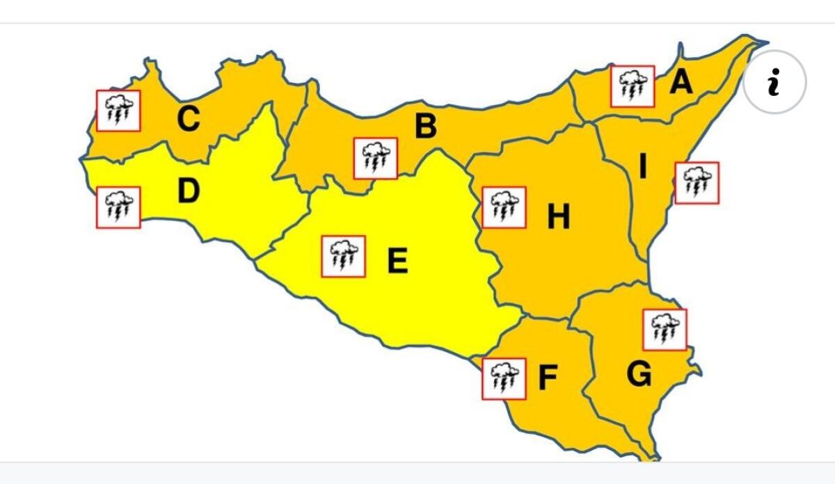 ALLERTA METEO ARANCIONE SU QUASI TUTTA LA SICILIA - 