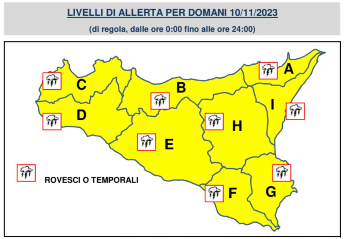 METEO, PIOGGIA IN ARRIVO: ALLERTA GIALLA IN SICILIA PER LA GIORNATA DI OGGI - 