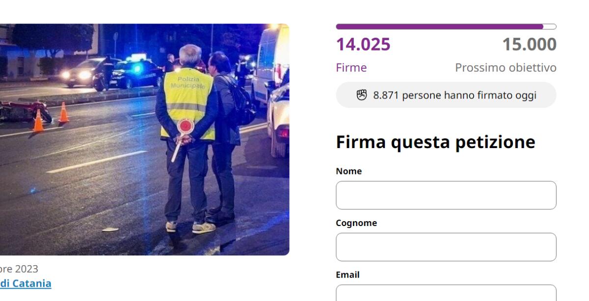 CATANIA. PETIZIONE PER SEMAFORO PEDONALE DOPO MORTE DI CHIARA: 16MILA ADESIONI SU CHANGE - 