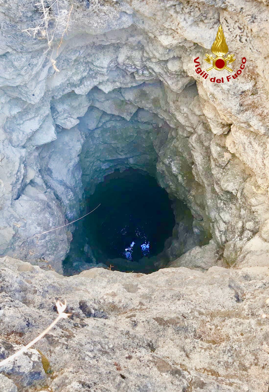 VIGILI DEL FUOCO SALVANO DUE CANI CADUTI DENTRO UN POZZO A MINEO