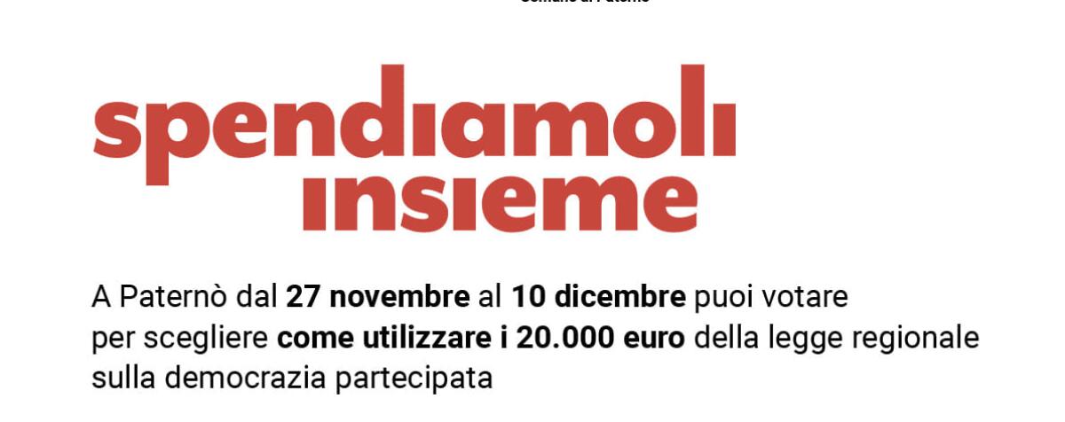 PATERNÒ, FINO AL 10 DICEMBRE LE VOTAZIONI DI DEMOCRAZIA PARTECIPATA. ECCO LE INFORMAZIONI PER SCEGLIERE TRA LE 9 PROPOSTE AMMESSE AL VOTO - 