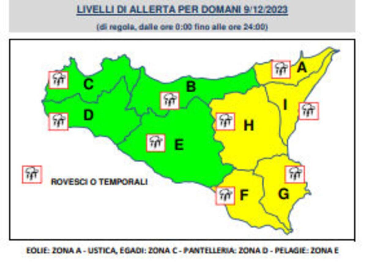 METEO. SABATO DI ALLERTA GIALLA PER LA SICILIA ORIENTALE - 
