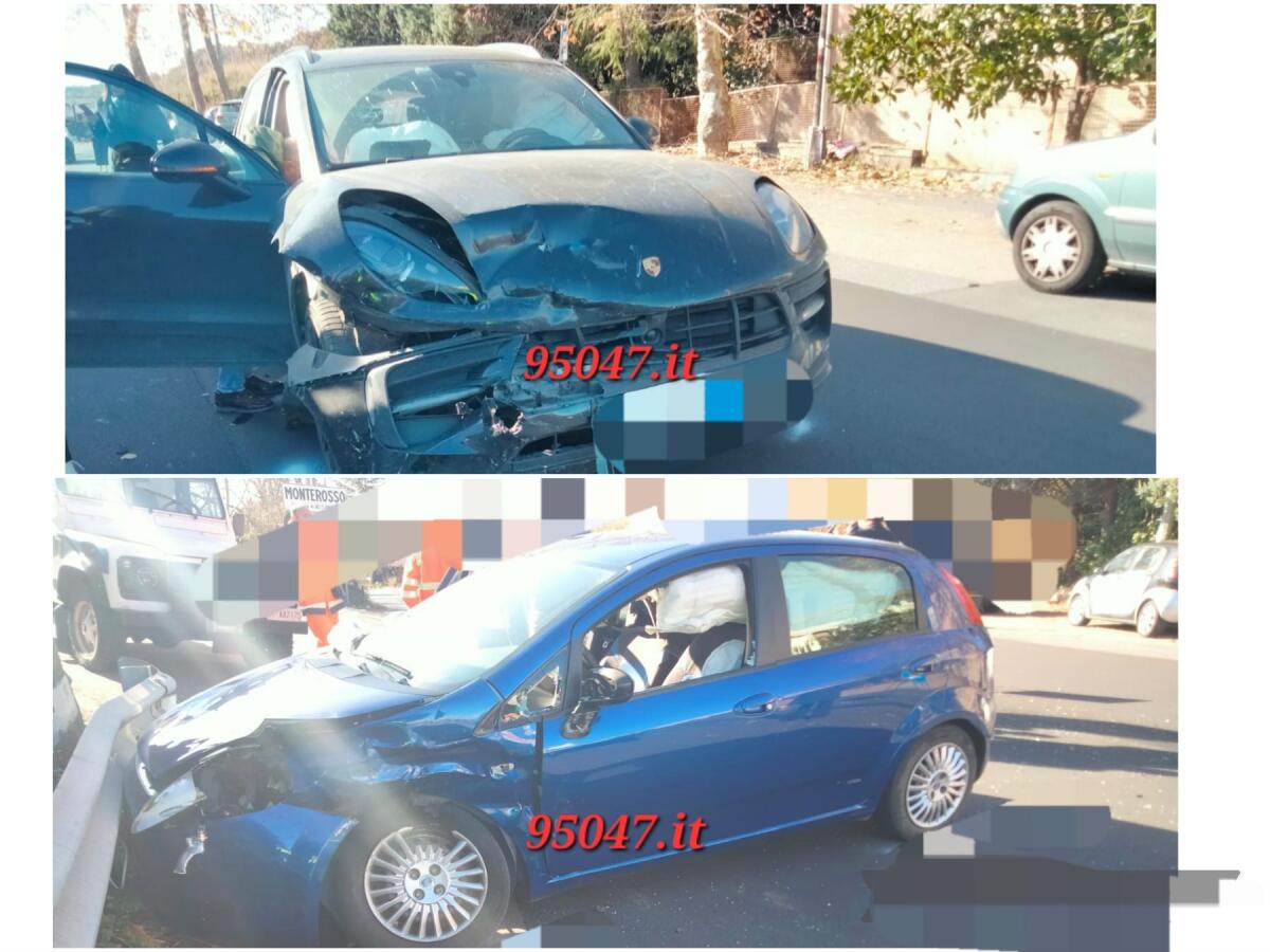 INCIDENTE AD ACI SANT'ANTONIO: PORSCHE CONTRO FIAT PUNTO, DUE FERITI - 