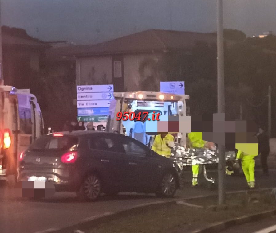 INCIDENTE A CATANIA: SCONTRO TRA DUE MEZZI A DUE RUOTE PRESSO LA ROTONDA DI "NESIMA"