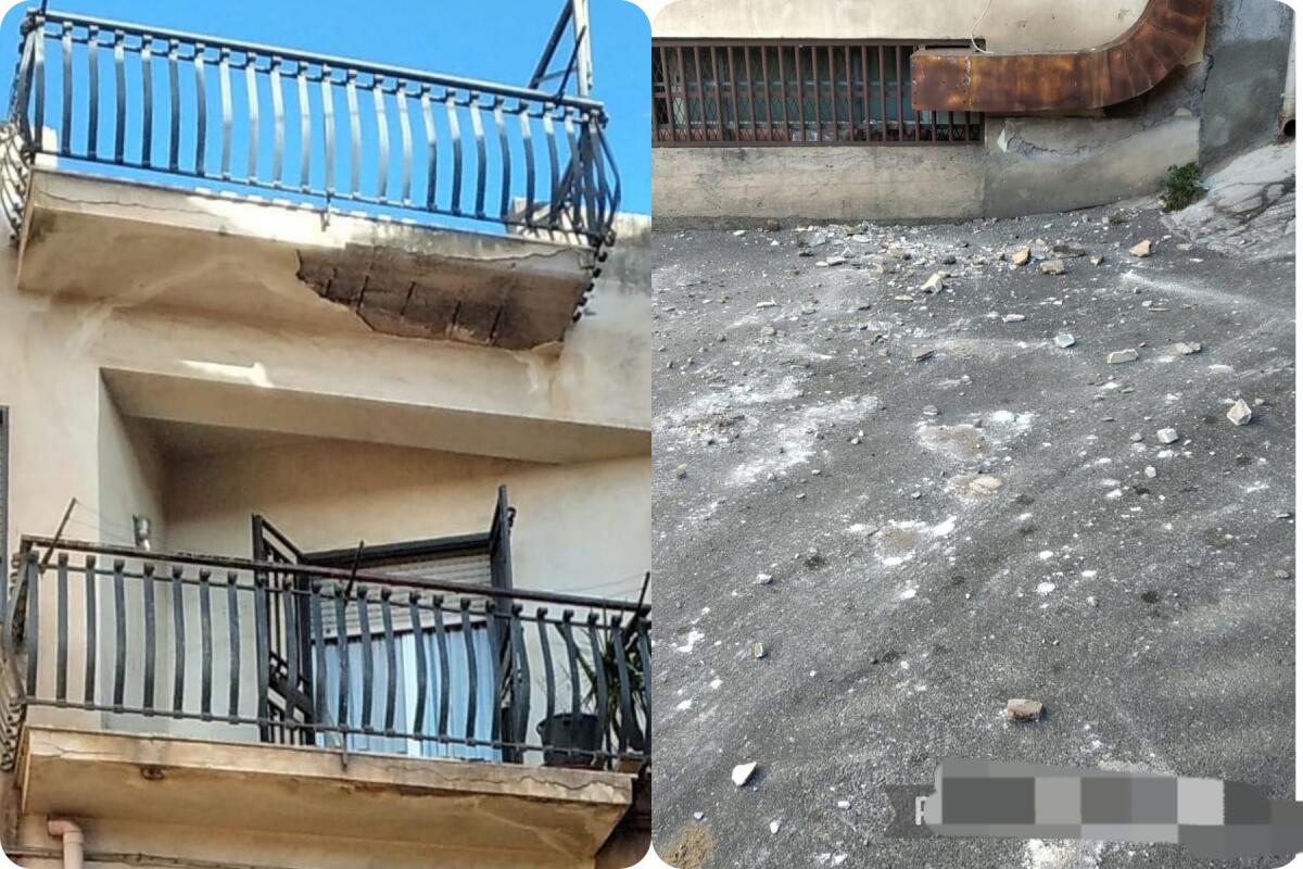 PATERNO’: CADONO CALCINACCI DAI BALCONI, INTERVENTO DEI VIGILI DEL FUOCO - 