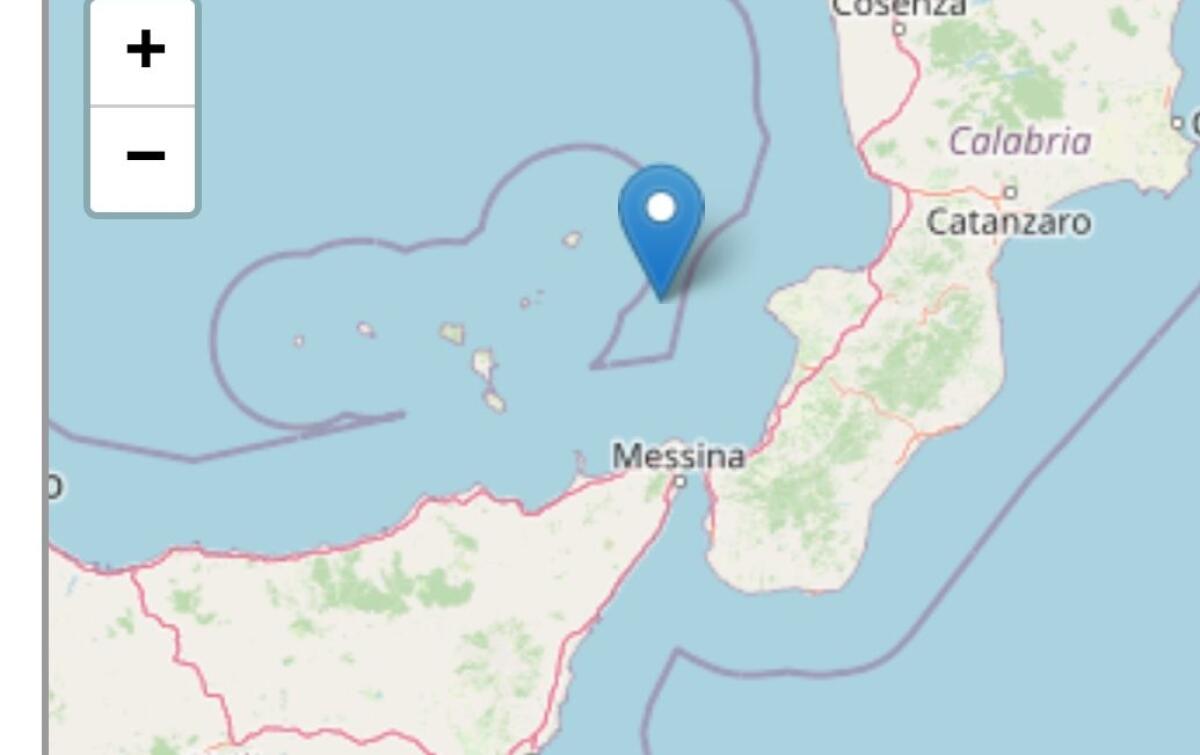 TERREMOTO DI MAGNITUDO 3.3 IN MARE DAVANTI SICILIA E CALABRIA - 