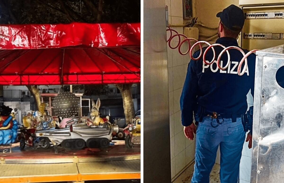 CATANIA. GIOSTRA SENZA LICENZA E FURTO DI ENERGIA PER UNA SALUMERIA - 