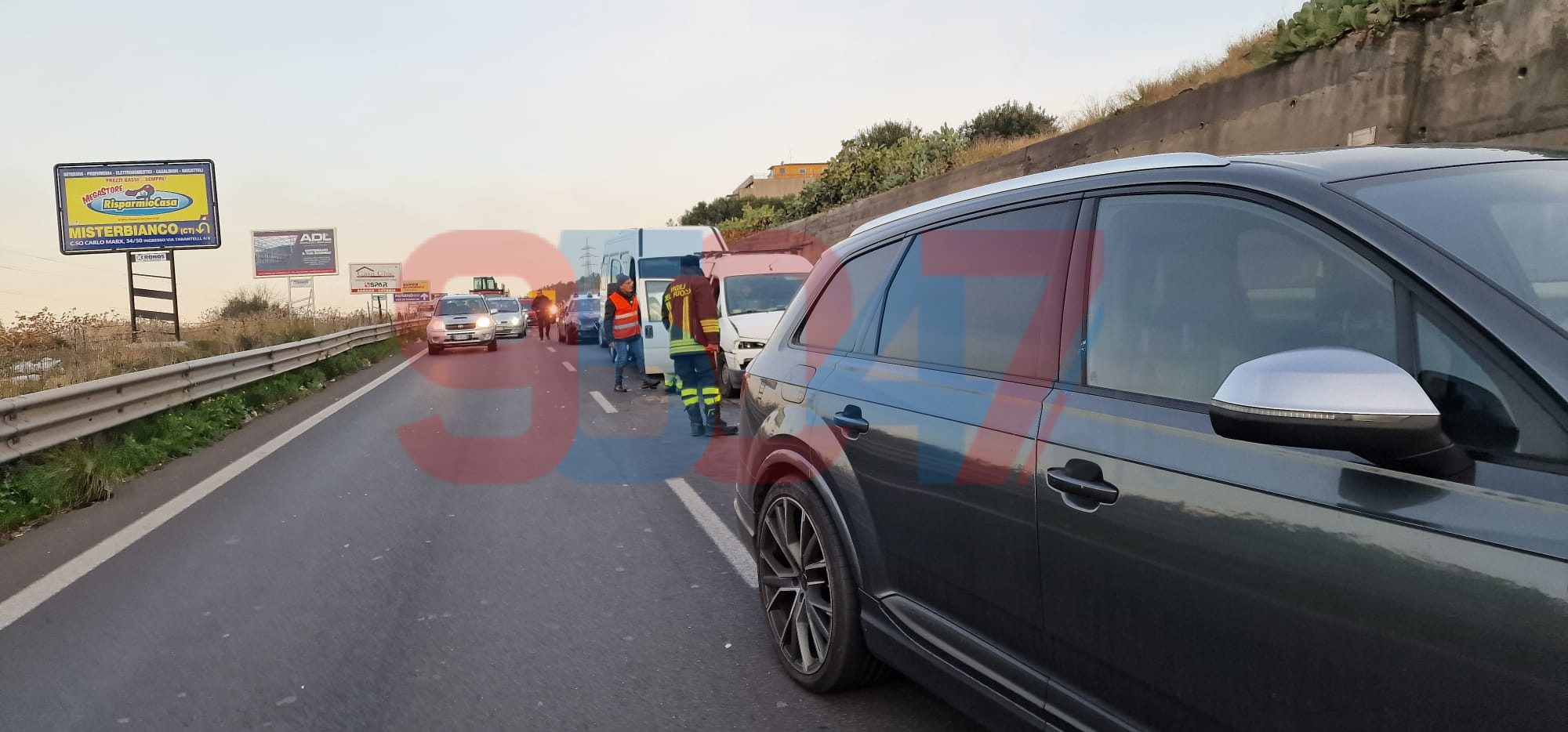INCIDENTE QUESTA MATTINA SULLA SUPERSTRADA 121: GIORNATA DI DISAGI E LUNGHE CODE IN DIREZIONE CATANIA