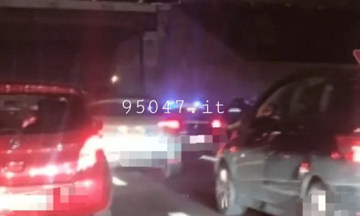 TAMPONAMENTO A CATENA SULLA SS121 NEI PRESSI DELLO SVINCOLO MOTTA SANT'ANASTASIA, CODE - 