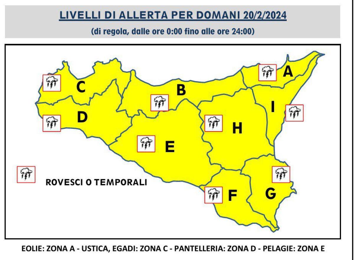 IN ARRIVO LA PIOGGIA,  ALLERTA GIALLA OGGI IN TUTTA LA SICILIA - 