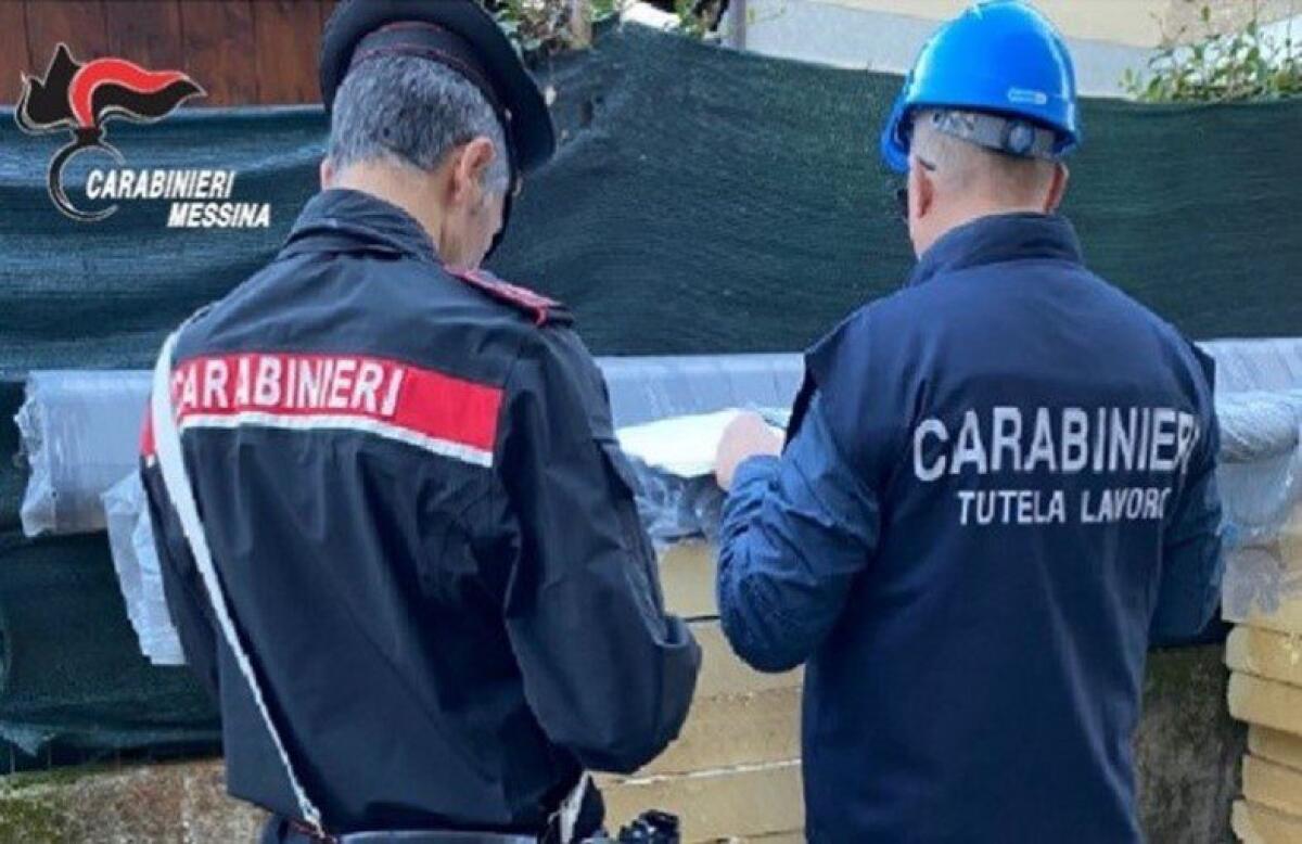 Controllati dai Carabinieri due cantieri edili nel Messinese. Denunciati i titolari ed irrogate oltre 37.000 euro tra ammende e sanzioni. - 