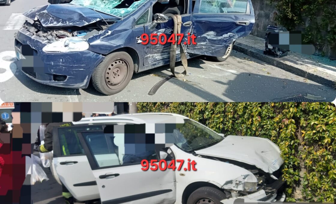 BELPASSO SCONTRO TRA DUE AUTOVETTURE, TRE FERITI. INTERVENTO DELL'ELISOCCORSO