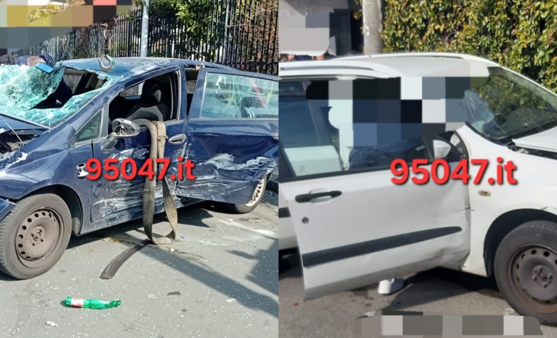 BELPASSO. TRE FERITI NELLO SCONTRO TRA DUE AUTO, UNA SI RIBALTA