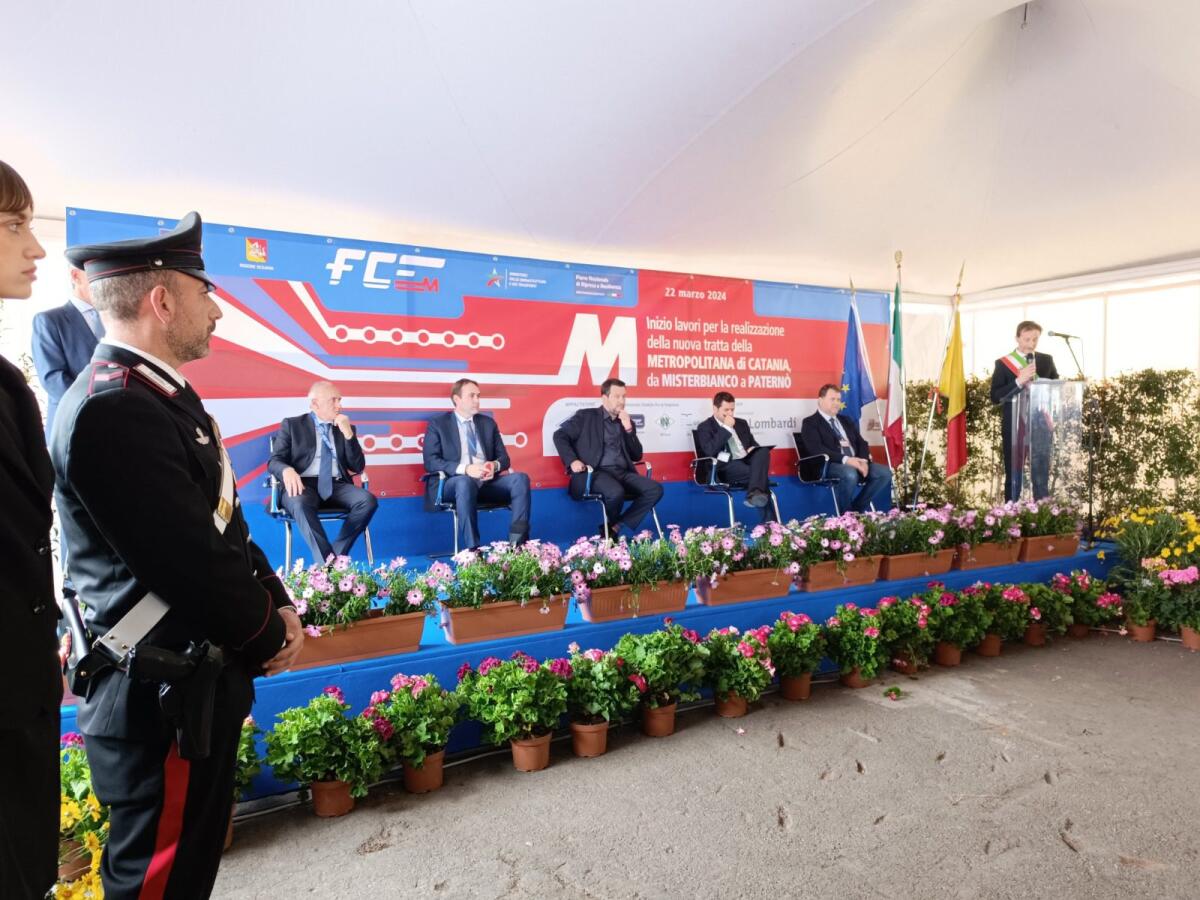 PIANO TAVOLA: CERIMONIA INIZIO LAVORI METROPOLITANA MISTERBIANCO – PATERNO’ – LE FOTO - 