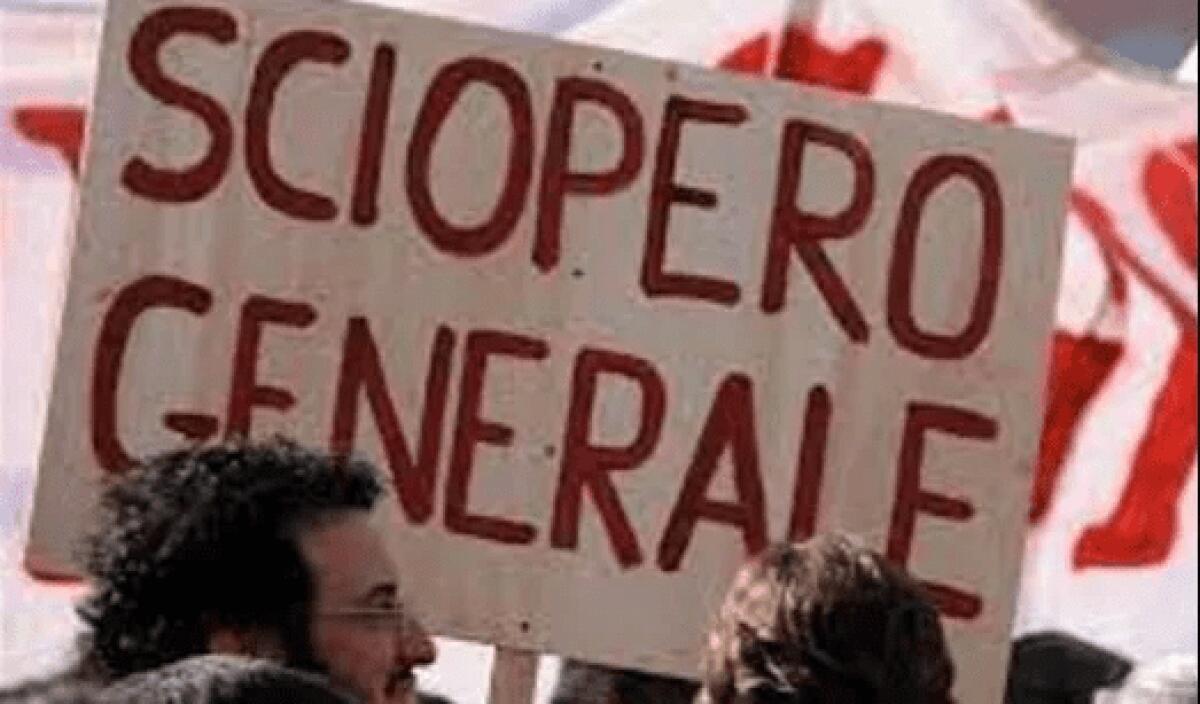 OGGI SCIOPERO GENERALE NAZIONALE. POSSIBILI DISAGI IN TUTTI I SERVIZI - 