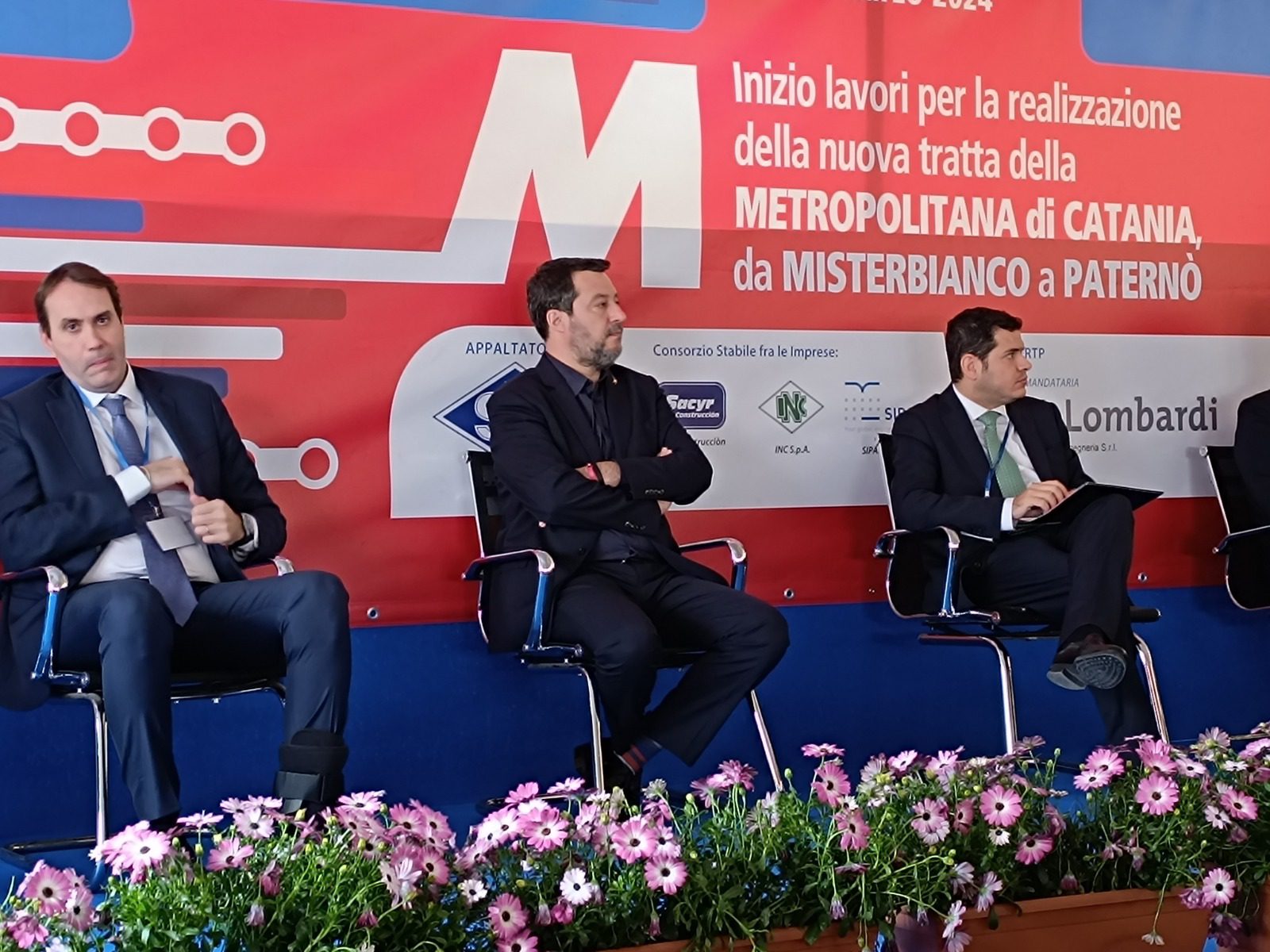 PIANO TAVOLA: CERIMONIA INIZIO LAVORI METROPOLITANA MISTERBIANCO – PATERNO’ – LE FOTO