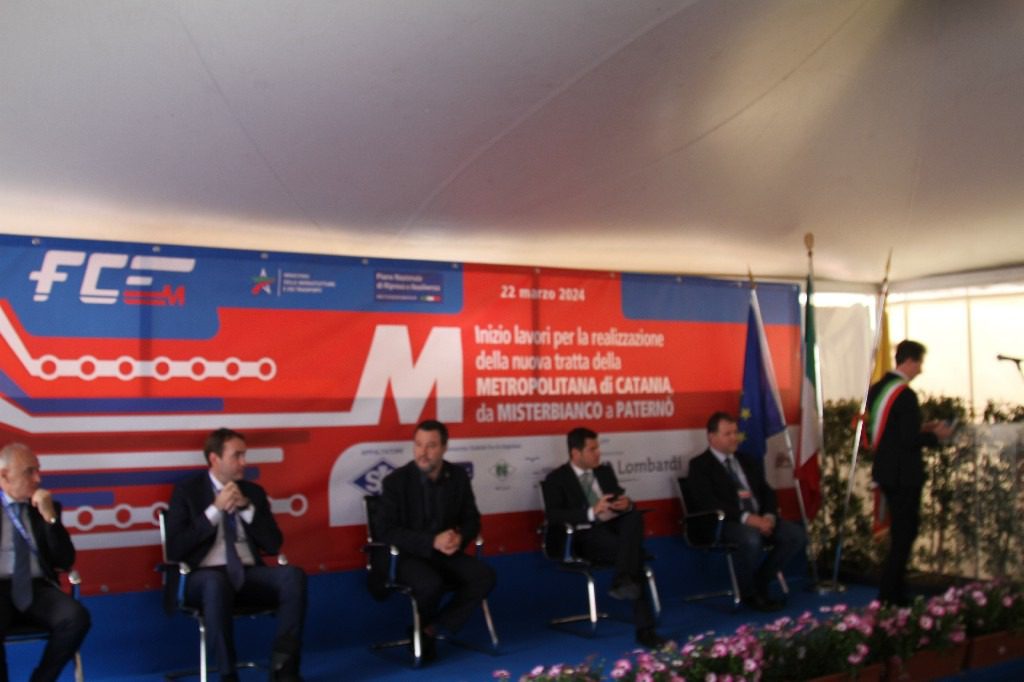 PIANO TAVOLA: CERIMONIA INIZIO LAVORI METROPOLITANA MISTERBIANCO – PATERNO’ – LE FOTO