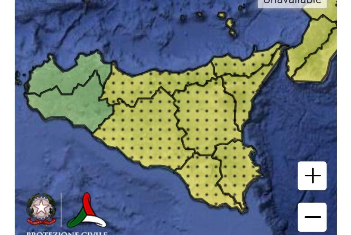 PROTEZIONE CIVILE: ALLERTA GIALLA PER LA SICILIA CENTRO ORIENTALE - 