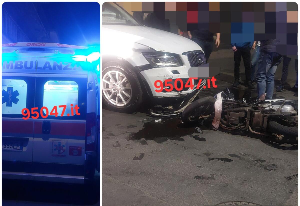 GRAVE INCIDENTE STRADALE IERI SERA A PATERNÒ: COINVOLTI UN'AUTO E UNO SCOOTER, DUE GIOVANI FERITI - 
