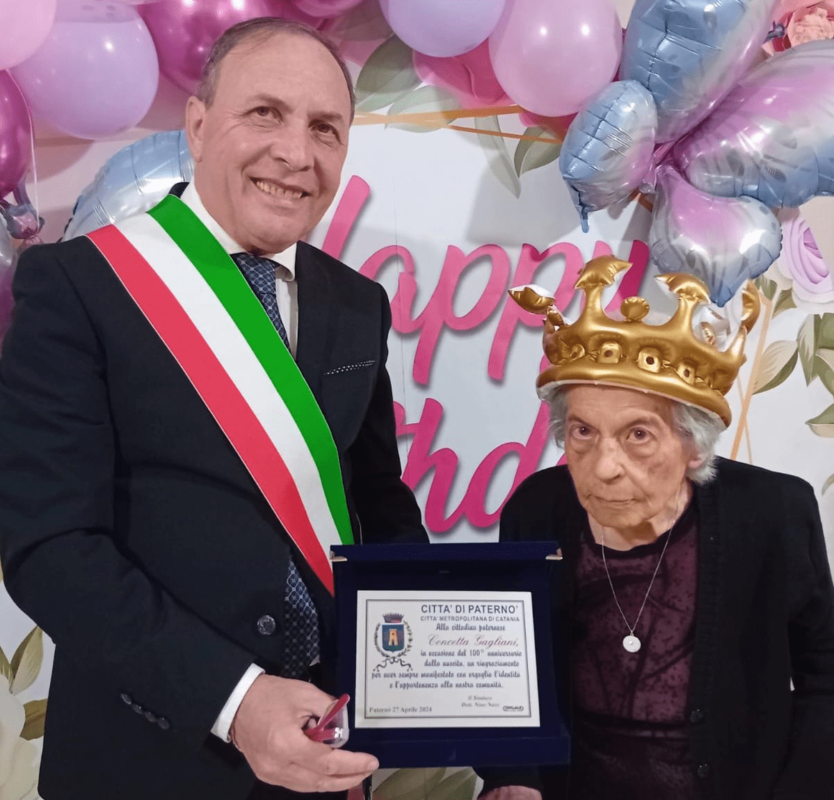 PATERNO’ IN FESTA, NONNA CONCETTA  COMPIE 100 ANNI